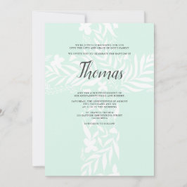 Elegante bloemige christelijke kruis mintgroene do kaart