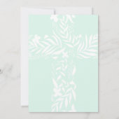 Elegante bloemige christelijke kruis mintgroene do kaart (Achterkant)