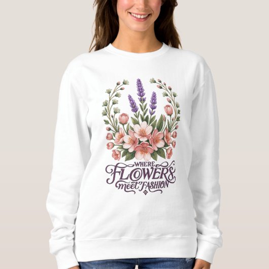 Elegante Bloemige Dames Sweatshirt (Voorkant)