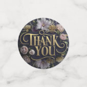 Elegante bloemige “Dank je wel” Confetti (Kleine voorkant)