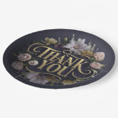 Elegante bloemige “Dank je wel” Papieren Bordje (Gekanteld)