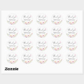Elegante Bloemige Dankjewel Bruidsborrel Ronde Sticker (Vel)