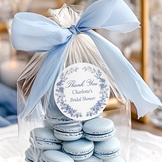 Elegante Bloemige Dankjewel Bruidsfeestje Ronde Sticker