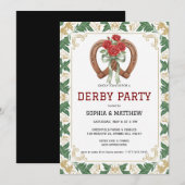 Elegante bloemige Derby-feestuitnodiging Kaart (Voorkant / Achterkant)