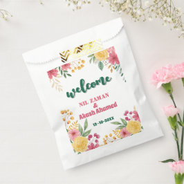 Elegante bloemige dubbele naam bruidsdouche uitnod bedankzakje