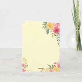 Elegante bloemige dubbele naam bruidsuitnodiging notitiekaartje