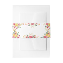 Elegante bloemige dubbele naam bruidsuitnodiging