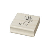 Elegante Bloemige Eenvoudige Aangepaste Initialen  Rubberstempel (Stempel)