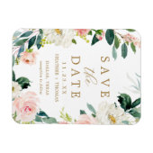 Elegante Bloemige Eenvoudige Save the Date Magneet (Horizontaal)