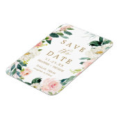 Elegante Bloemige Eenvoudige Save the Date Magneet (Linkerzijde)
