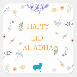 Elegante bloemige Eid al-Adha Vierkante Sticker