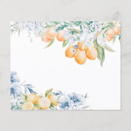 Elegante bloemige en citruskleurige advies- en wen (Achterkant)