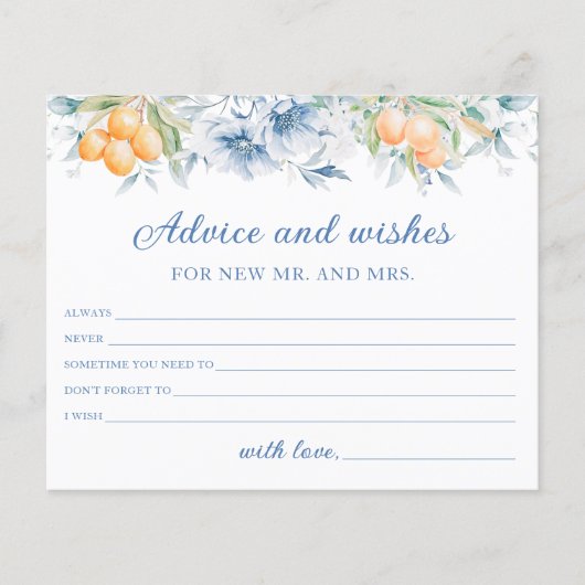 Elegante bloemige en citruskleurige advies- en wen (Voorkant)