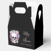 Elegante bloemige en schedel gotische halloween sn bedankdoosjes (Geopend)
