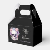 Elegante bloemige en schedel gotische halloween sn bedankdoosjes (Voorkant Zijde)