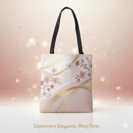 Elegante Bloemige Energie Flow Full-Print Tote Tas