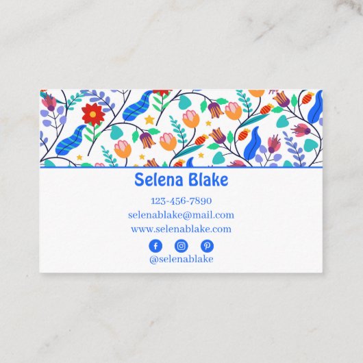 Elegante bloemige esthetiek | Modern en stijlvol Visitekaartje (Achterkant)