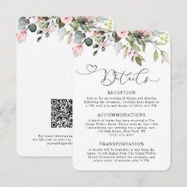 Elegante Bloemige Eucalyptus Groenelementen QR Cod Informatiekaartje