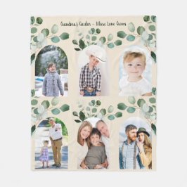 Elegante bloemige eucalyptus oma familiefoto fleece deken