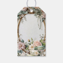 Elegante bloemige feestfavor-taglabels voor in de  cadeaulabel