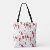 Elegante Bloemige Folk Art Canvas Tas (Achterkant)