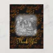 Elegante bloemige foto van jou Bedankt  Briefkaart (Voorkant)