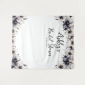 Elegante bloemige fotobackdrop voor bruidsdouche wandkleed (Voorkant (horizontaal))