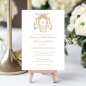 Elegante bloemige Franse rozen wapen vintage trouw Kaart