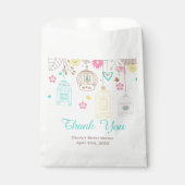 Elegante bloemige gele en roze bruidsdouche bedankzakje (Voorkant)