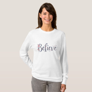 Elegante Bloemige Geloof Inspirerende Vrouwen TShi T-shirt
