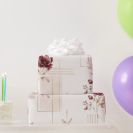 Elegante Bloemige Geometrische Cadeaupapier