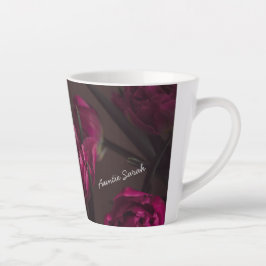 Elegante bloemige gepersonaliseerde boodschap latte mok