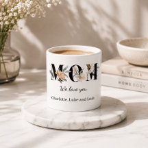 Elegante bloemige gepersonaliseerde Moeder Espress