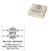 Elegante bloemige gepersonaliseerde monogram adres rubberstempel (Gestempeld)