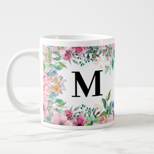 elegante bloemige gepersonaliseerde speciale mok (Links)