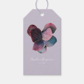 Elegante bloemige gouden paarse Hydrangea's Bruilo Cadeaulabel (Voorkant)