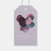 Elegante bloemige gouden paarse Hydrangea's Bruilo Cadeaulabel (Achterkant)