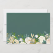 Elegante Bloemige Groene Afstudeerfeest Kaart (Achterkant)