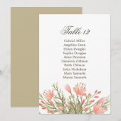 Elegante Bloemige Groene Huwelijksstoelindeling Kaart (Voorkant / Achterkant)