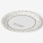 Elegante Bloemige Groene Waterverf Papieren Bordje (Gekanteld)