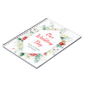 Elegante Bloemige Groene Winter Bruiloftsplanner Notitieboek (Linkerzijde)