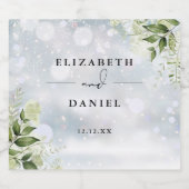 Elegante bloemige groene winterbruiloft bier etiket (Enkel label)