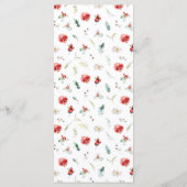 Elegante Bloemige Groene Winterbruiloft Menu (Achterkant)