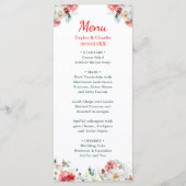 Elegante Bloemige Groene Winterbruiloft Menu (Voorkant)