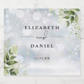 Elegante Bloemige Groene Wintertrouw Bier Etiket (Enkel label)