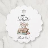 Elegante bloemige haar volgende hoofdstuk bruidsme bedankjes labels (Achterkant)