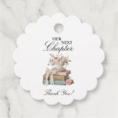 Elegante bloemige haar volgende hoofdstuk bruidsme bedankjes labels (Voorkant)