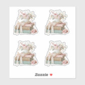 Elegante Bloemige Haar Volgende Hoofdstuk Bruidsme Sticker (Vel)