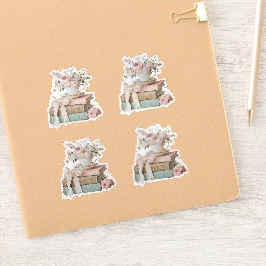 Elegante Bloemige Haar Volgende Hoofdstuk Bruidsme Sticker (Notitieboek)