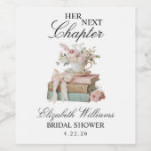 Elegante bloemige haar volgende hoofdstuk bruidsme wijn etiket (Enkel label)